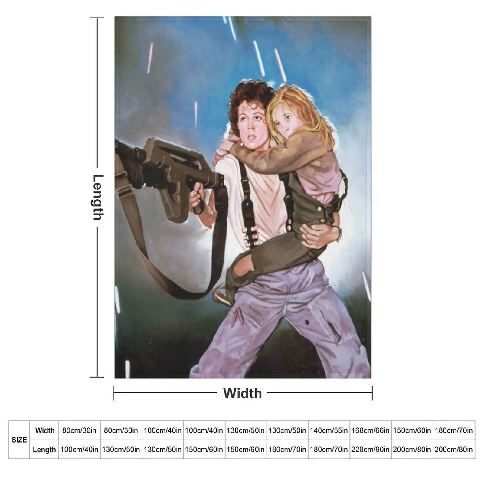 Aliens Ripley and Newt Throw Blanket blankets ands halloween Multi-Purpose for winter Soft Big Flannel Fabric Blankets
