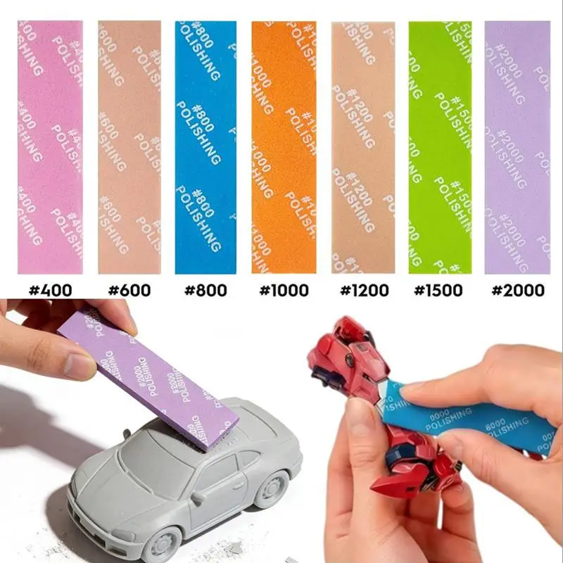 9pcs Sanding Sponge Set Sanding Sticks Tools for Military Model Combo Arc Grinding Polishing Sandpaper Tool Kit for GK Hobbyists