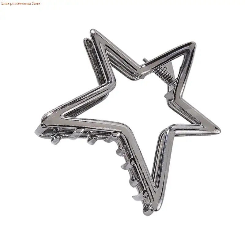 F92D Practical Metal Hair Claw Clip With Star and Hollow Design For Women