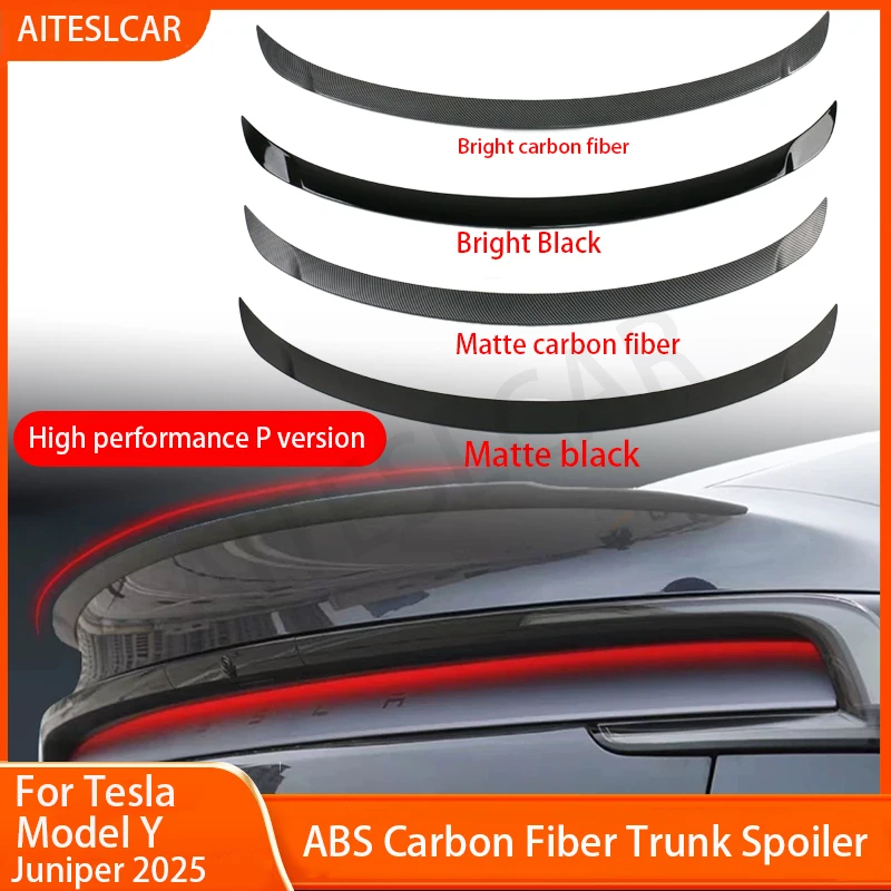 

ABS Carbon Fiber Spoiler For Tesla Model Y Juniper 2025 Rear Trunk Wing Lid Spoiler Original Modified Car Exterior Accessories