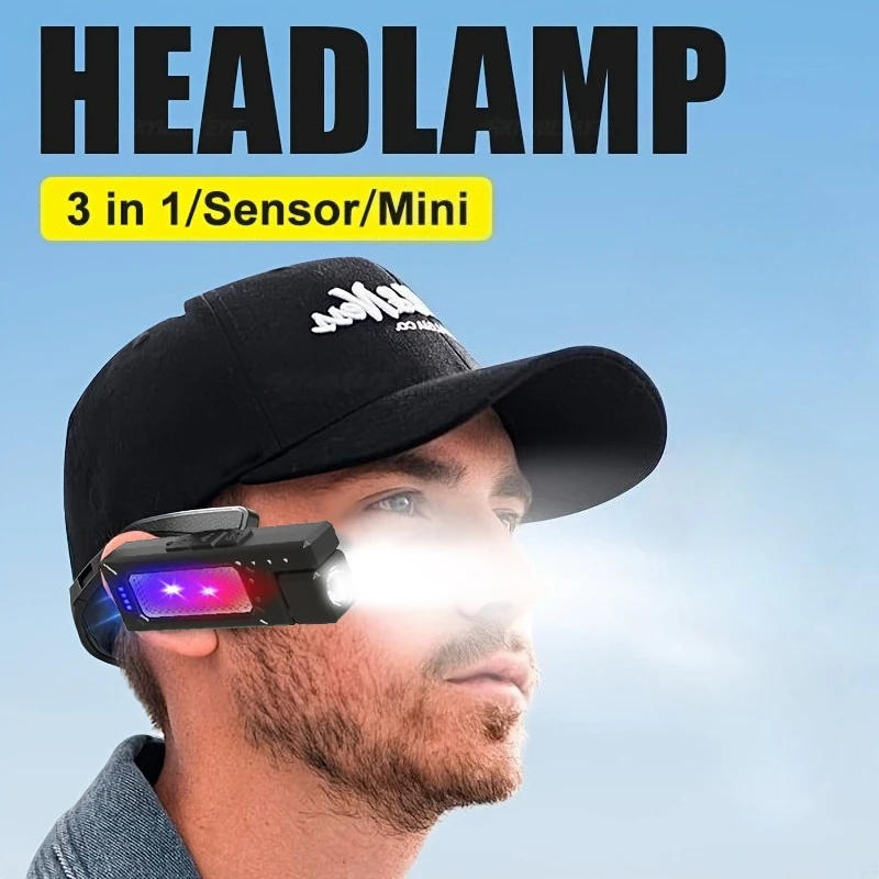 

New Sensor Headlamp Rechargeable Led Flashlight Ear Headlight with Magnet Headtorch Outdoor Waterproof Camping Fishing Lantern