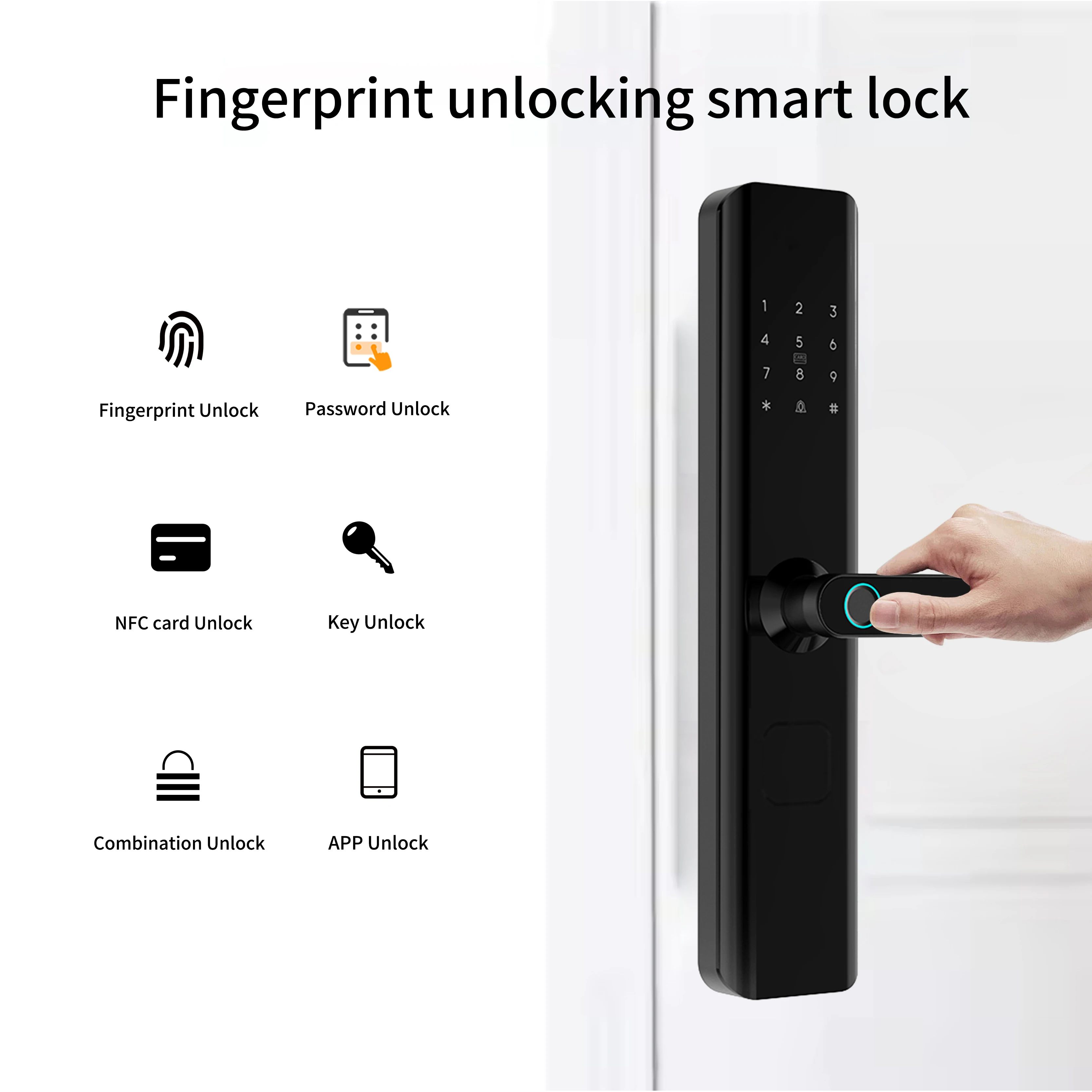 Wifi Fingerprint High Security Hotel Smart Door Lock With Tuya APP TTLOCK  Waterproof Electric Digital Wifi Mobile Lock