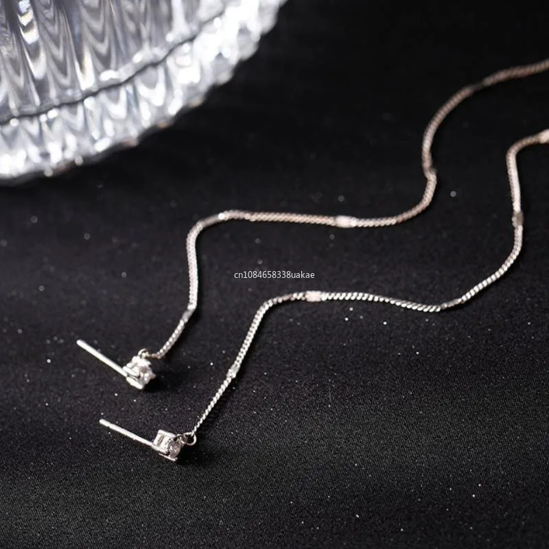 2024 Korean Women Super Long Tassel Earrings Elegant Shiny Metal Sequins Hanging Dangle Earrings Trendy Ladies Jewelry Gifts