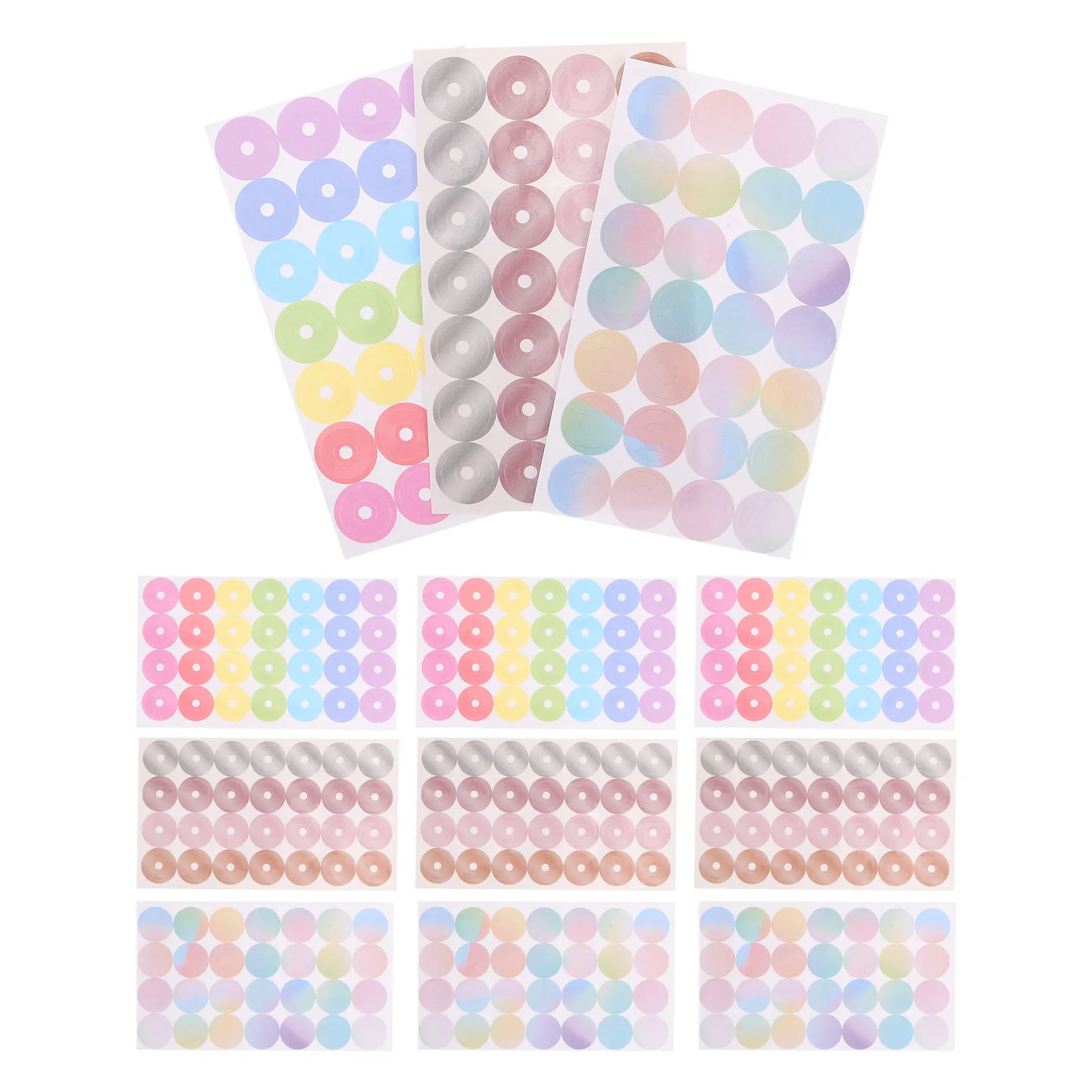 

24 Sheets Hole Punch Reinforcement Stickers 68x11.6mm Self Adhesive Paper Hole Protectors for Loose Leaf Binder Notebook Office