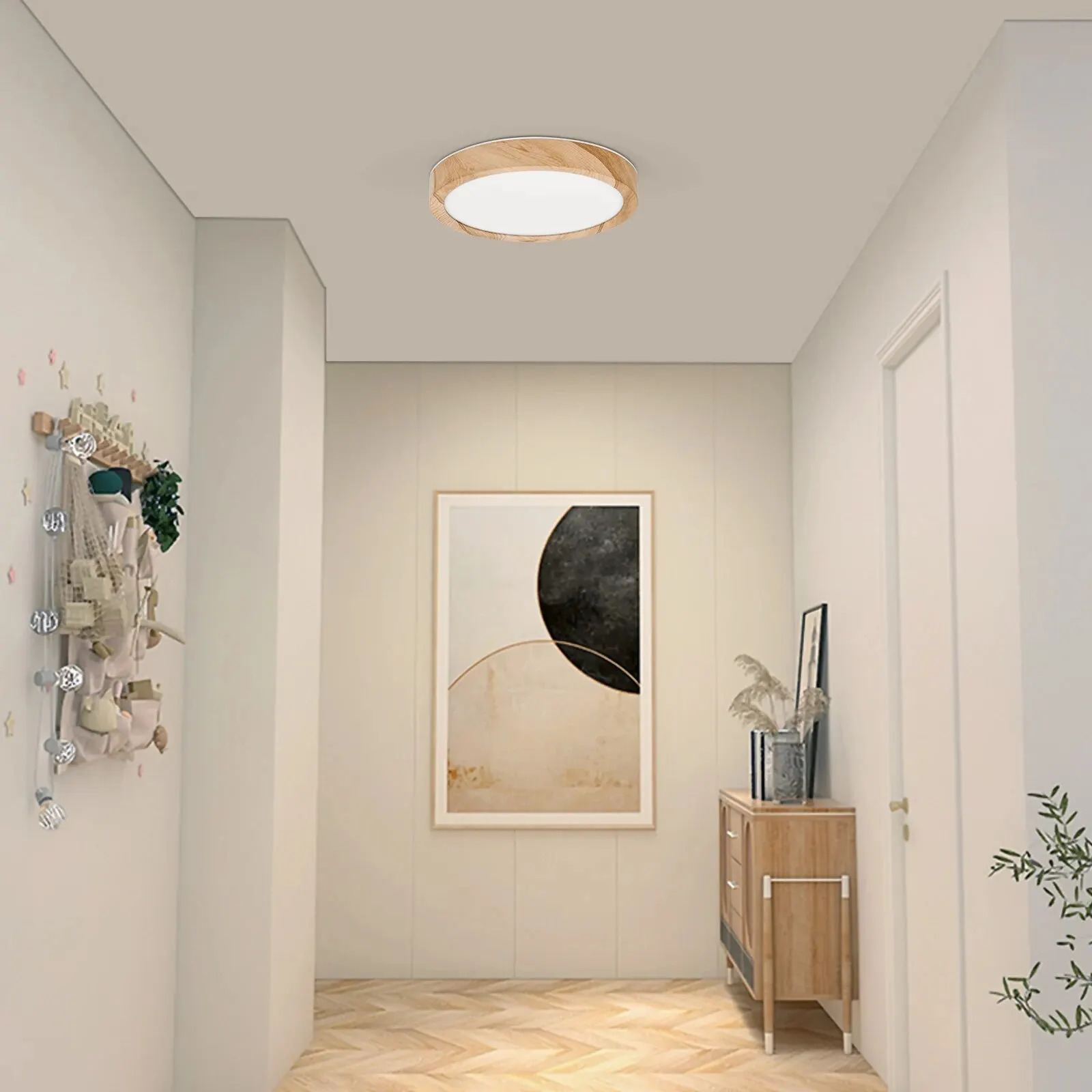 LVL LED Ceiling Light Wood Grain 3 in 1 Lighting Colors Home Lighing Kitchen Bedroom Bathroom Round Flush Ceiling Lamp