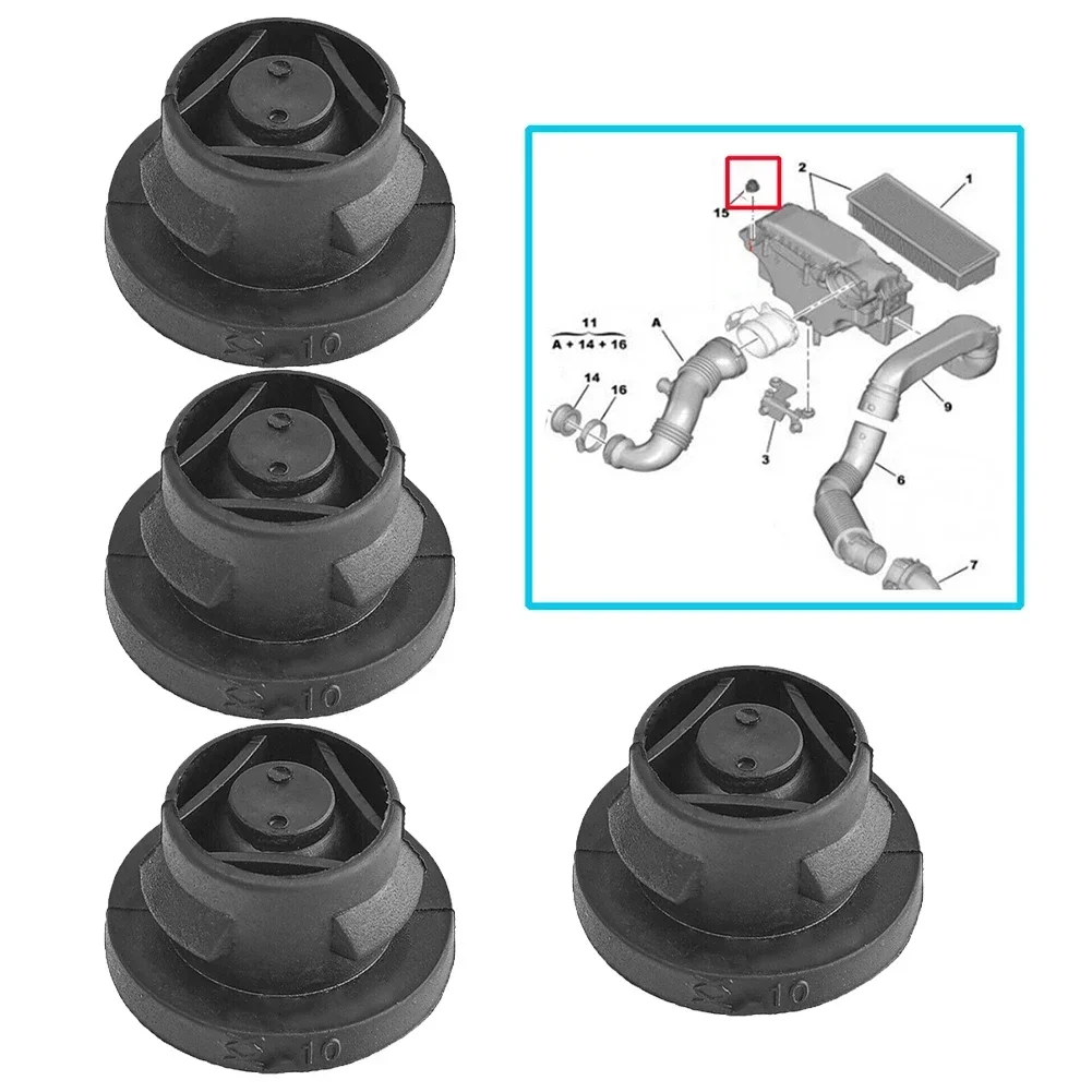 1/3/4PCS Car Engine Covers Rubber Mat For 1.6 HDI Diesel 1422A3 1422.A3 Engine Cover Trim Rubber Mounting Grommet Bung Absorber