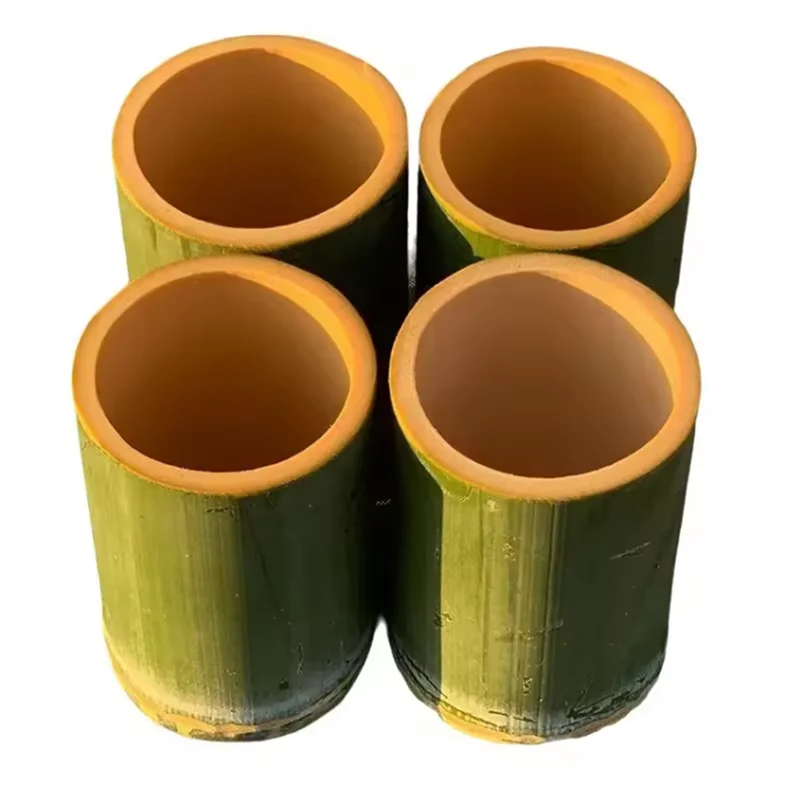 Bamboo Cup Stylish Round Handmade Creative Reusable Bubble Tea Cup Chocolate Cookies Cup for Picnic Housewarming Gift Dinner