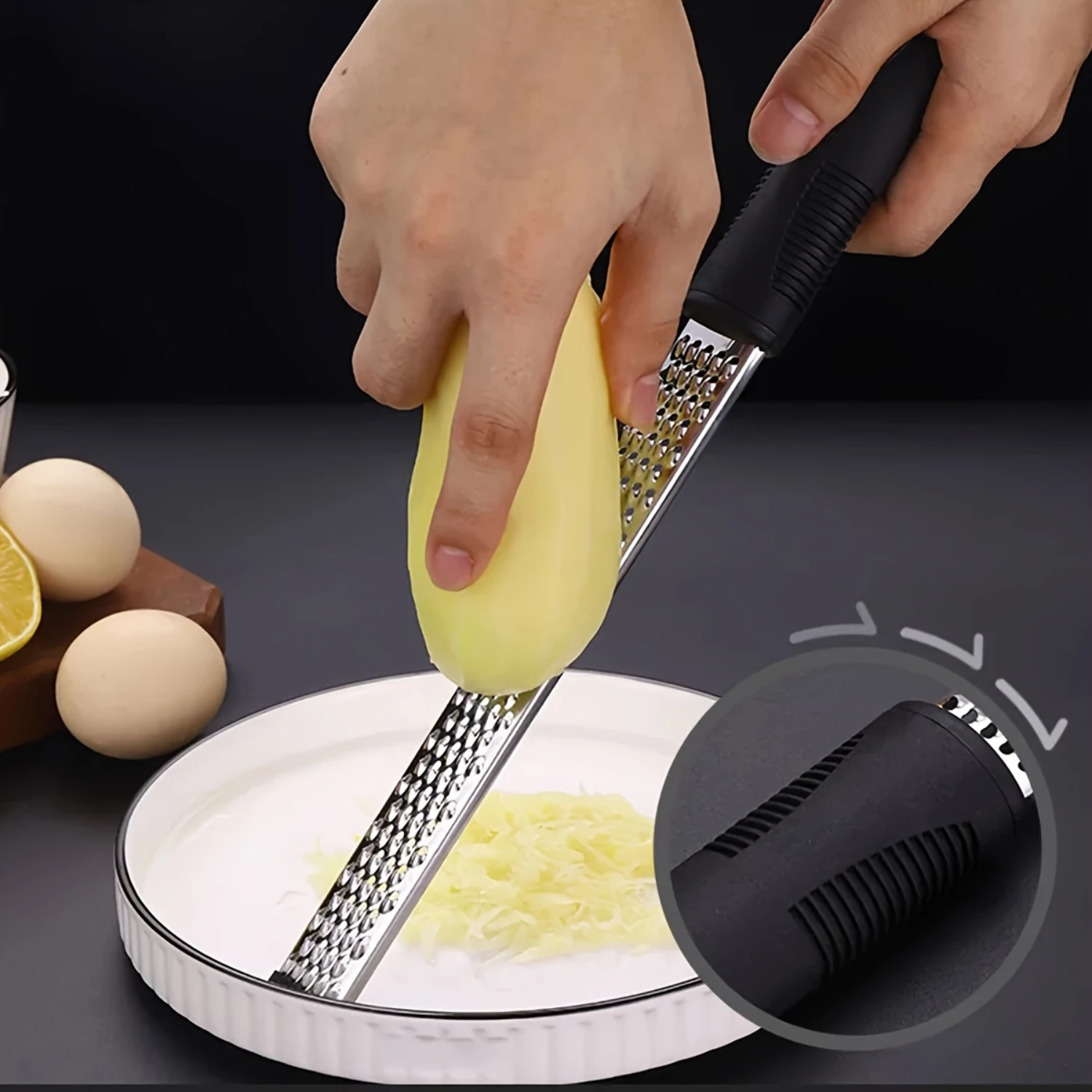 Stainless Steel Lemon Zester & Cheese Grater - Multifunctional Manual  Gadget For Vegetables, Ginger & More