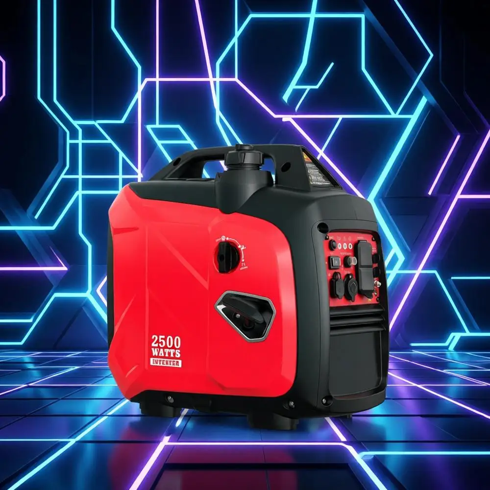 

2500 Watt Portable Inverter Generator, 79.8cc Gas Powered Engine with 5.5H Long Runtime, Ultra Quiet Small Generator or Camping,