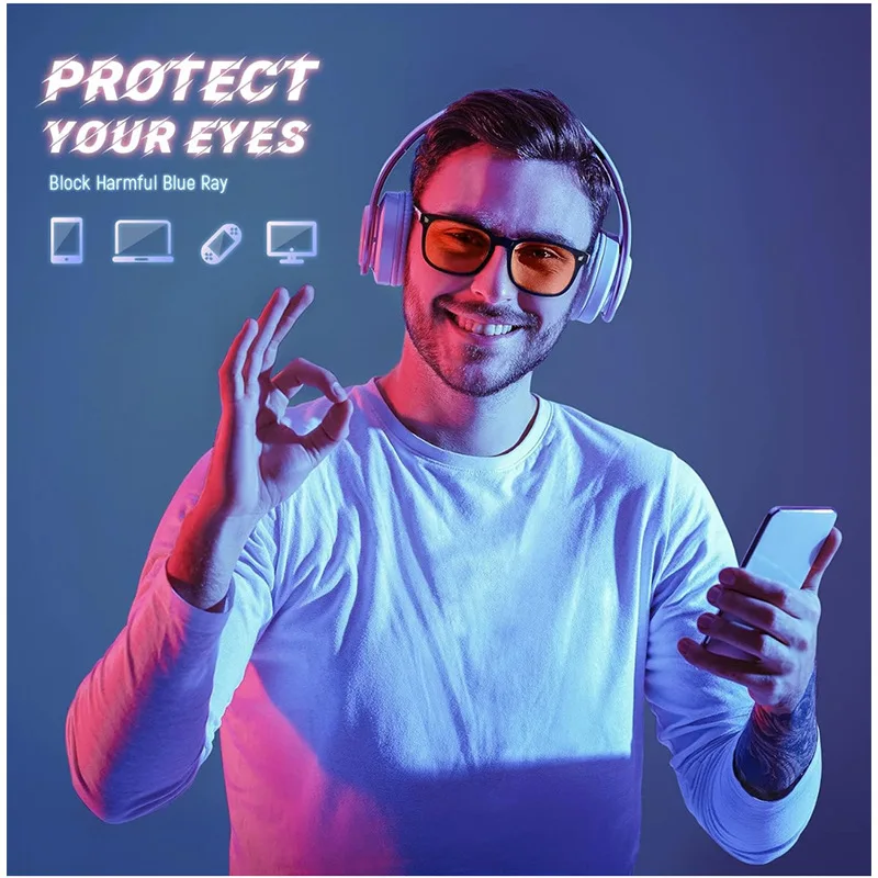 OKH  Anti Blue Light Glasses Sleep Better Red Lenses For Men Orange Lenses Gaming Glasses Sleep Aid Glasses for Women