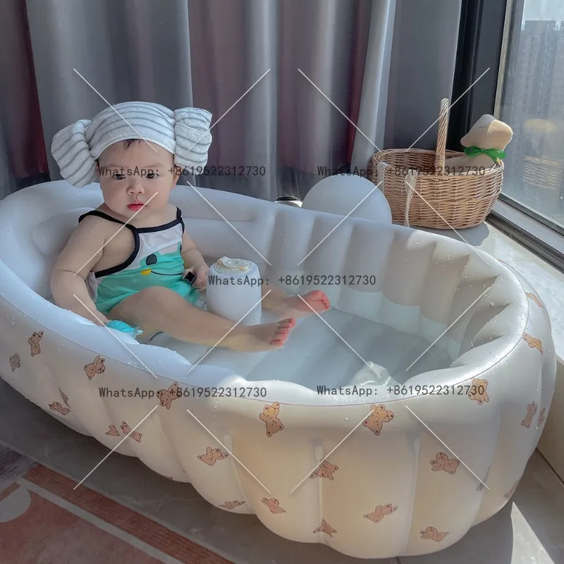 

Children's Inflatable Tub Travel Out Portable Baby Bath Outdoor Swimming