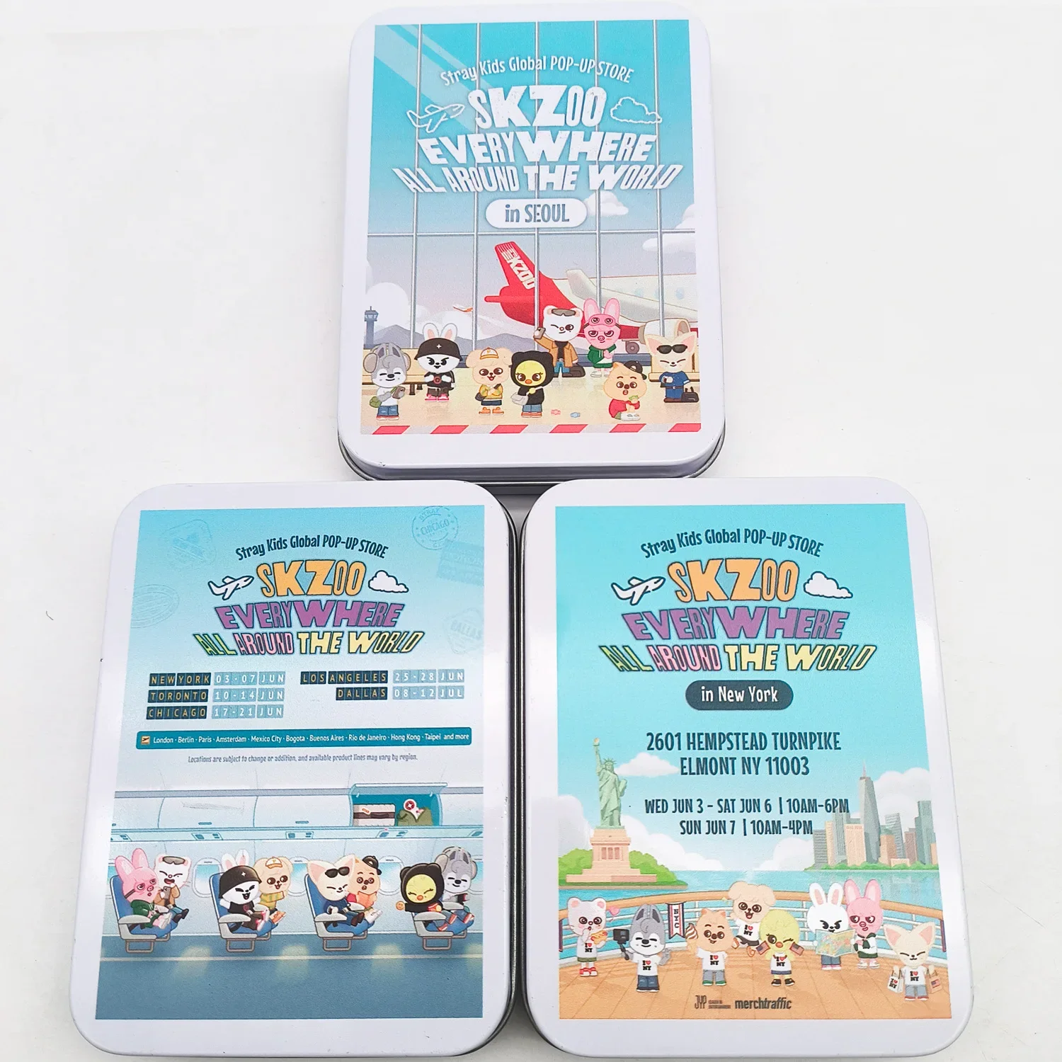 

SKZOO Cartoon Image Storage Box Hyunjin Felix LeeKnow Han BangChan Cute Original 11.5 * 8.5 * 2.2CM Small Card Storage Iron Box