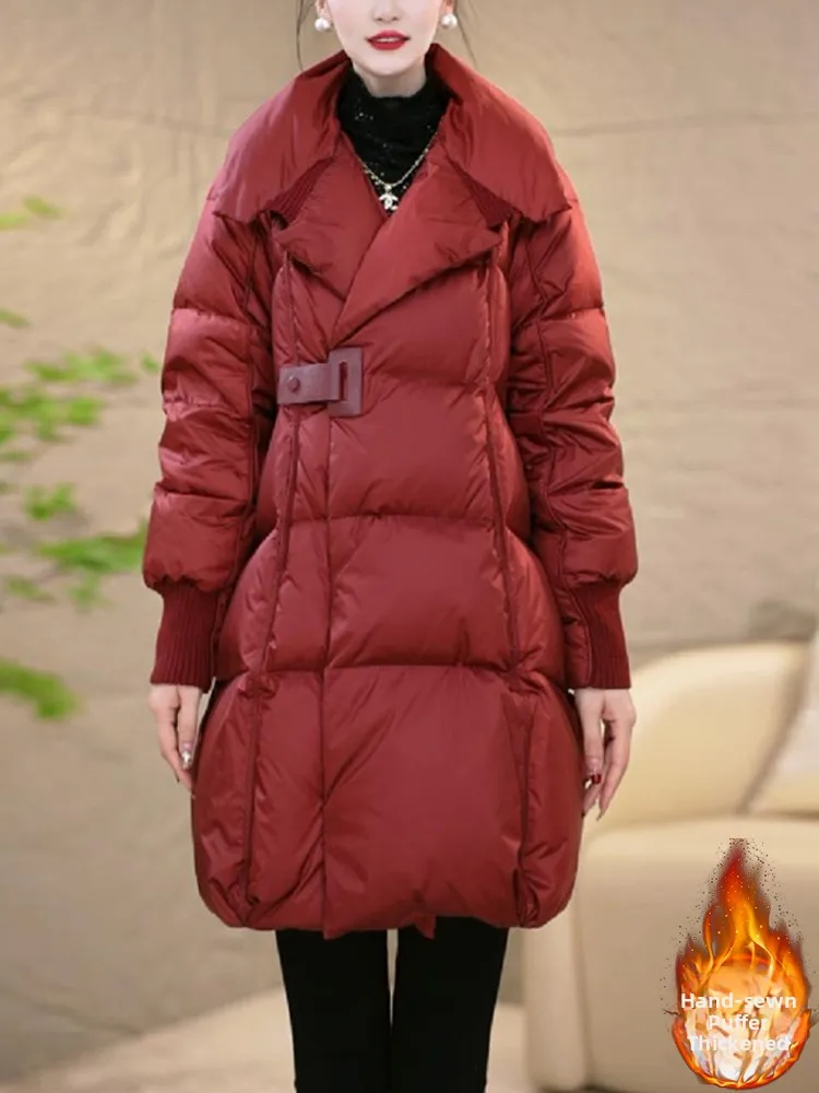 

Korean Style Women's Thickened Warmth Outerwear Loose Fit Fashionable Winter Cotton Jacket Versatile High-End Feel Long Sleeve