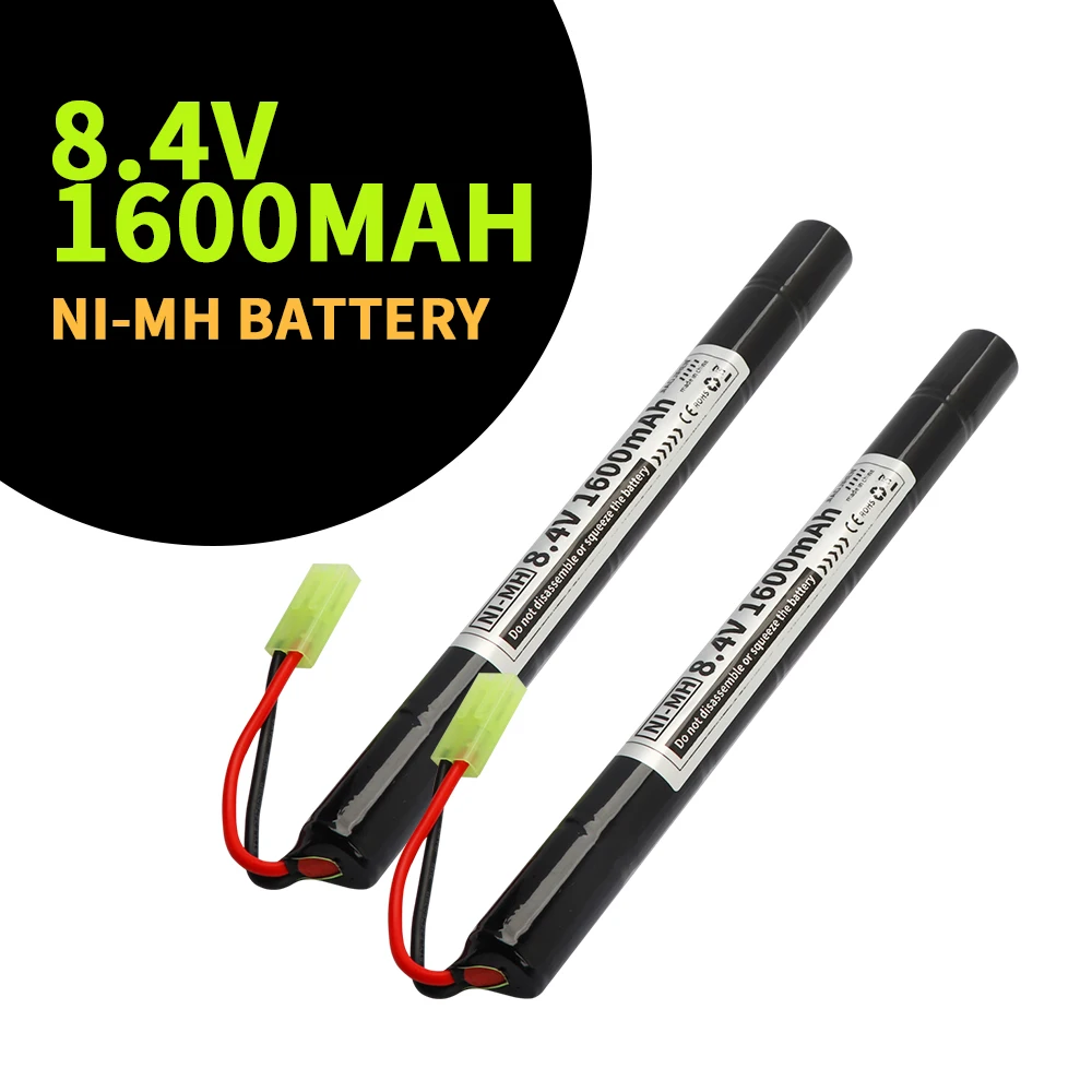 Ni-MH 8.4V 1600mAh Battery with Mini Tamiya connector For Airsoft Guns Cyma AK47 AEG'S rosman Pulse R76 8.4V 1600mAh Battery