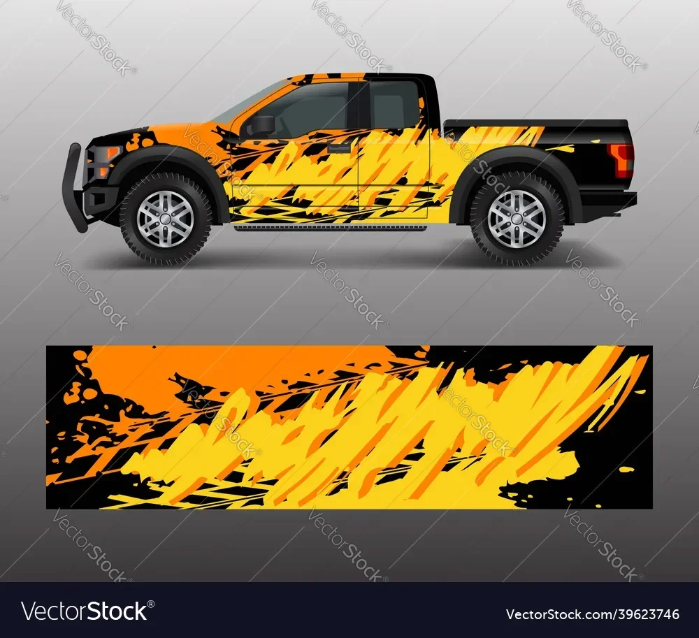 Pickup Full Body Racing Car Graphic Decal Vinyl Wrap Car Full Wrap Sticker Decorative Car Decal Length 400cm width 58cm