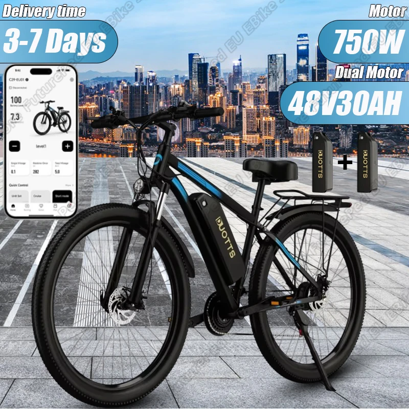 C29 Pro Electric Bicycle 750W Brushless Motor 48V30AH Dual Lithium Battery Aldult E-bike 29 Inch Tire All-terrain Electric Bike