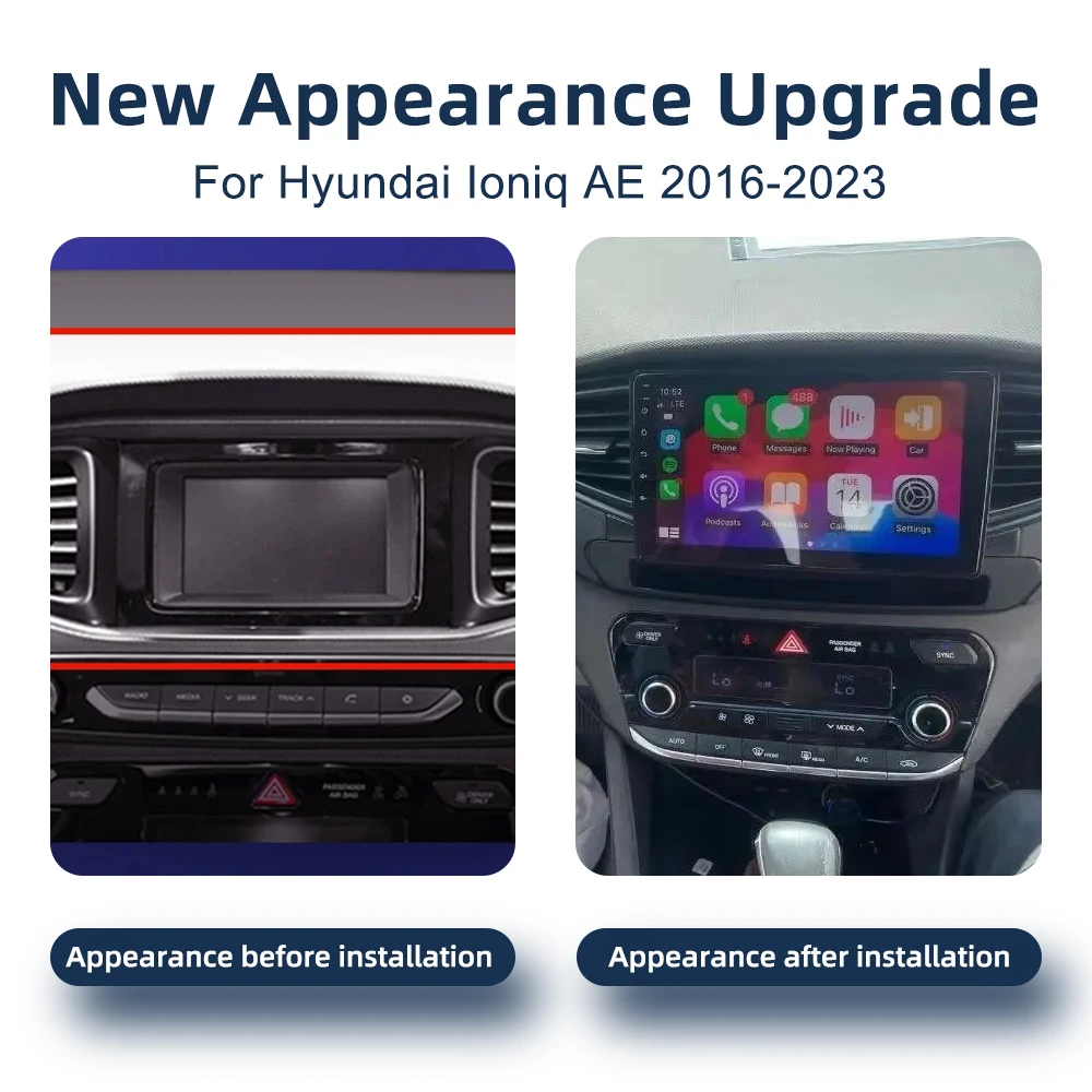 For Hyundai Ioniq AE 2016-2023 Android 14.0 Multimedia Video Player Stereo DSP Navigation CarPlay 4G WiFi Bluetooth Car Radio