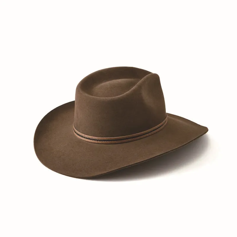 Brown Wool Hat, French Retro Ribbon-Decorated Sheep Felt Hat, Autumn and Winter Ribbon Western-Style Felt Hat