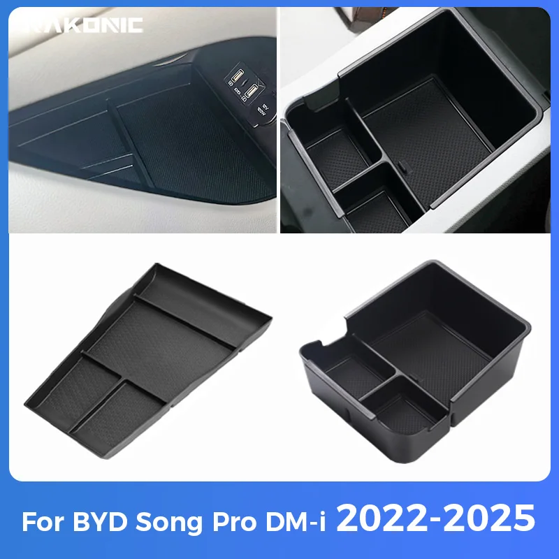 For 2022-2025 BYD Song Pro DM-i Center Console Armrest Storage Box Auto Interior Central Organizer Containers Tray Accessories