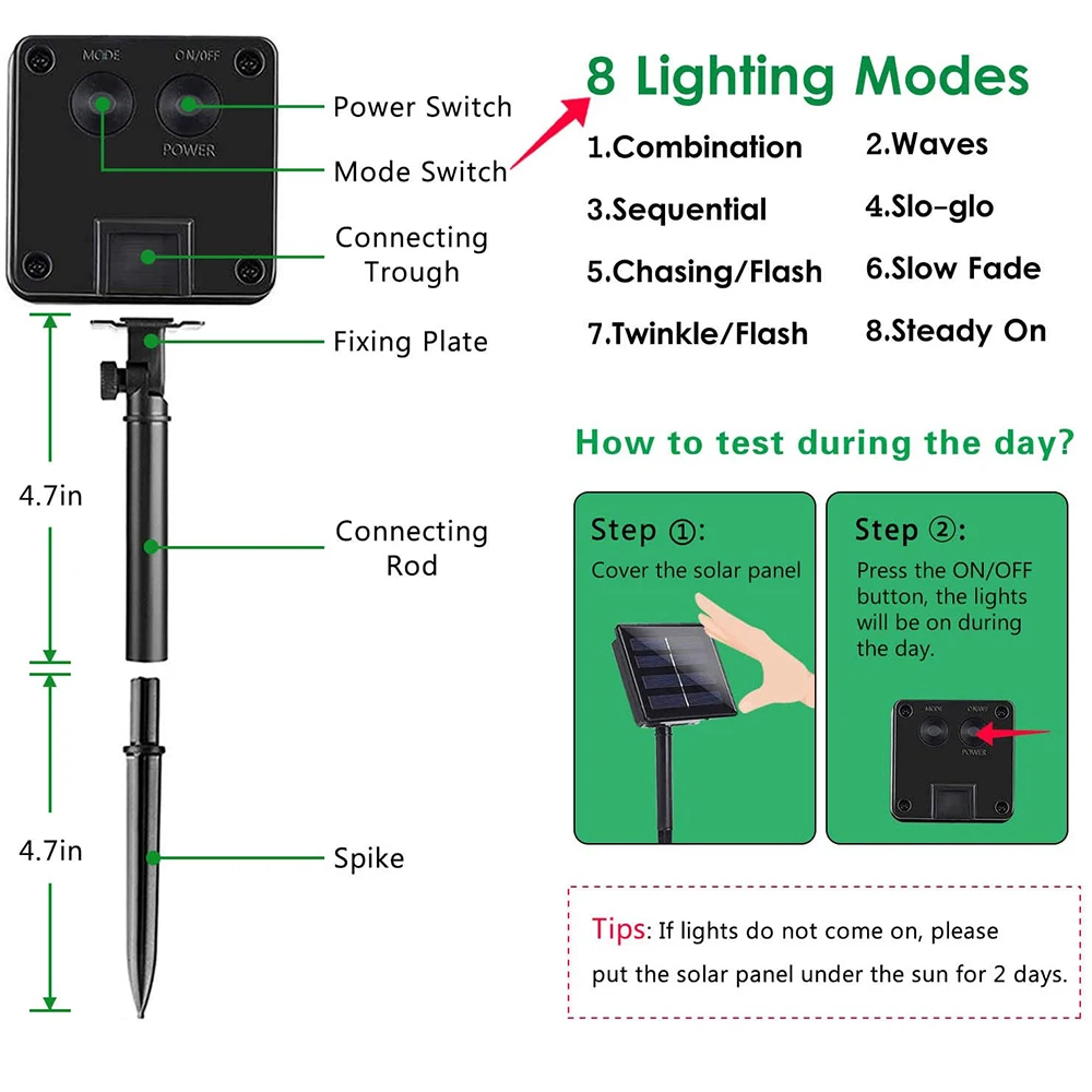 2/5/10m Solar Powered LED String Light Tiny Green Leaf Garland Holiday Copper Artificial Leaf Vine Lights for Christmas Party