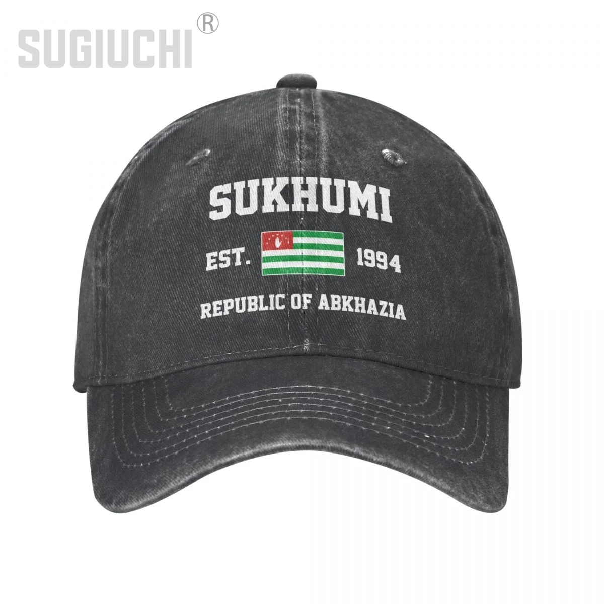 Flag of Republic Of Abkhazia EST.1994 Sukhumi Unisex Adult Washed Denim Baseball Cap Men Vintage Cotton Patriotic Trucker Hat