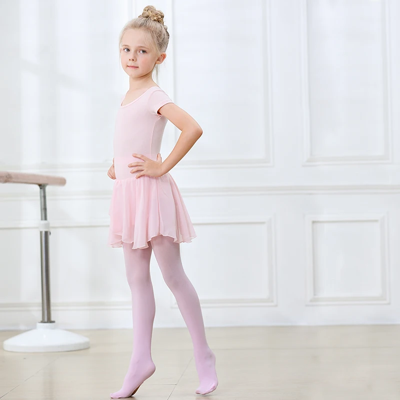 Medias de Ballet para niñas, pantimedias con agujero de baile de alta elasticidad, sin costuras, para primavera y otoño