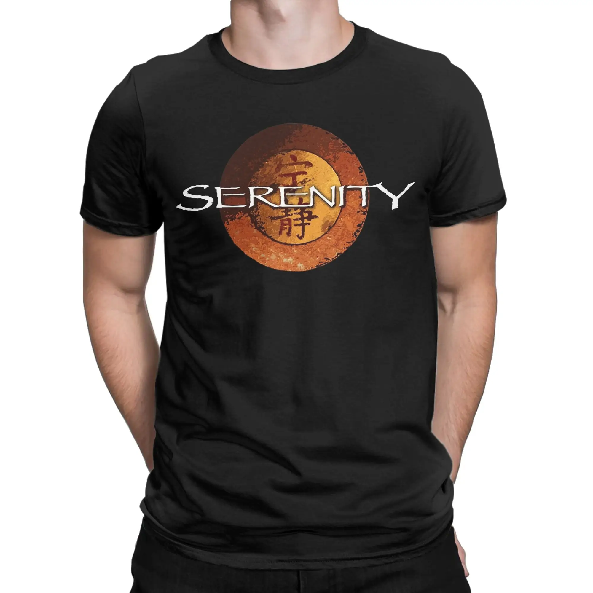 Men T-Shirt Firefly Serenity Vintage Pure Cotton Tees Short Sleeve  T Shirts Crew Neck Tops Party