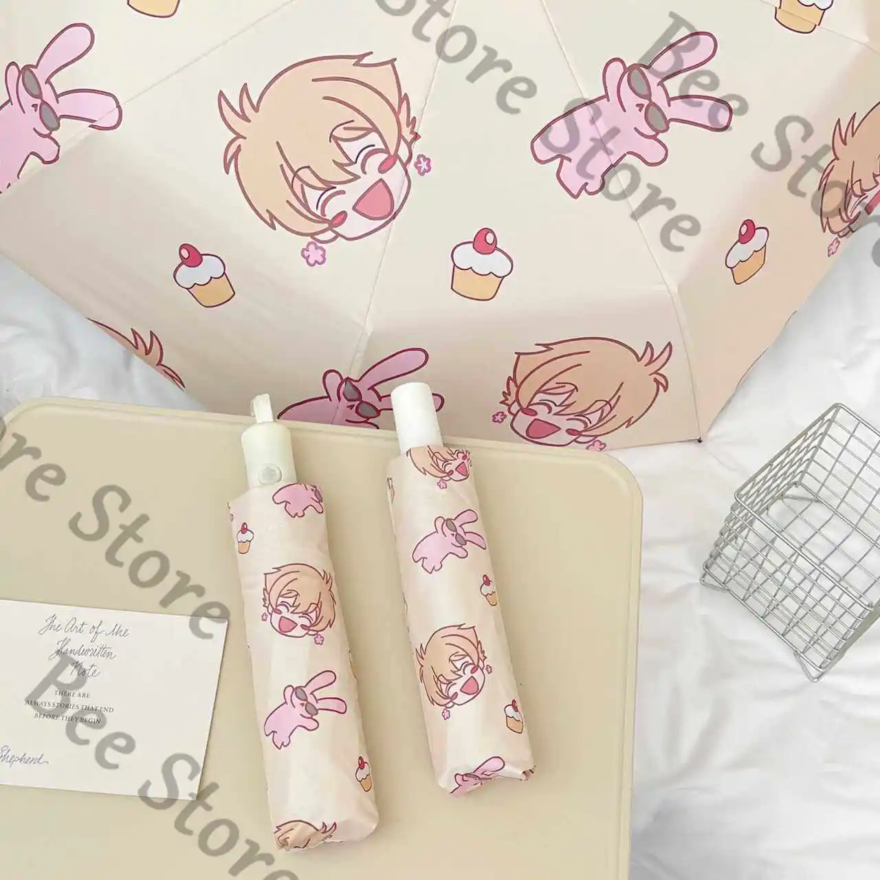 

Anime Ouran High School Host Club Mitsukuni Haninoduka cartoon cosplay fold umbrella sunshade automatic multi-functional gift