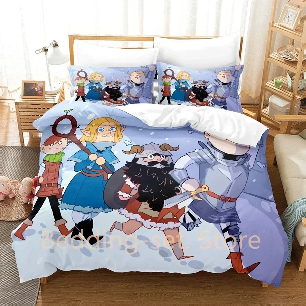 

Anime Bed Sheet Set Delicious in Dungeon Bedding Set Single Twin Full Queen King Size Bed Set Adult Kid Bedroom Duvetcover Sets