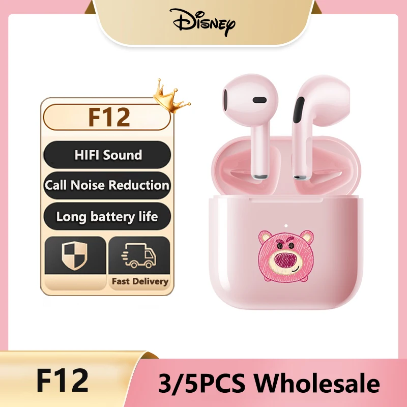 

Disney F12 Bluetooth Wireless Earphones Noise Reduction HIFI Stereo Sound Music Earbuds Fashion Cute In Ear Headset Wholesale