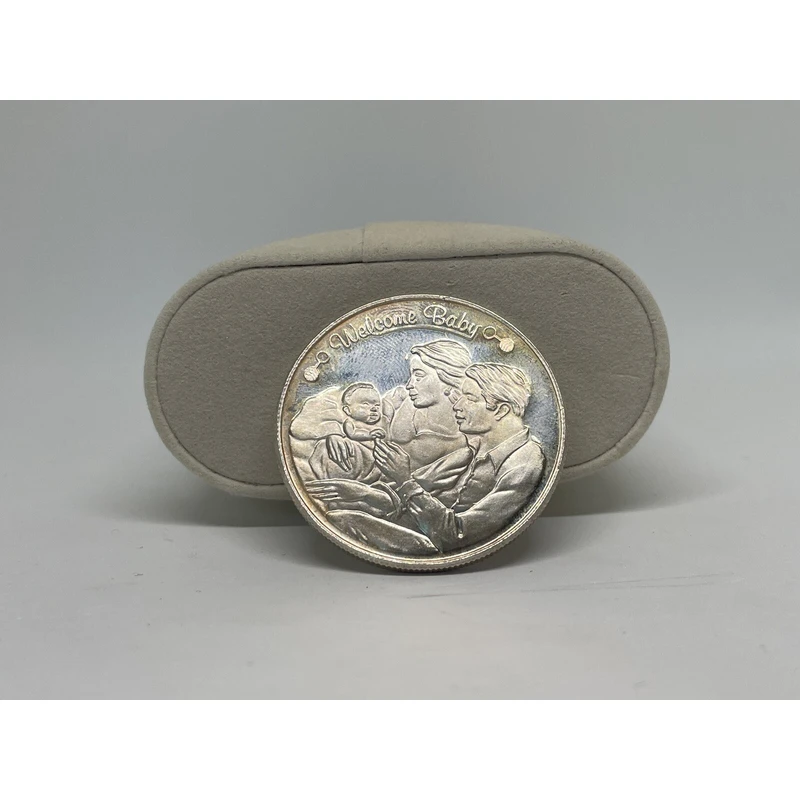 1997.999 عملة تذكارية لترحيب الطفل من الفضة الجميلة - تذكار عتيق نادر لحديثي الولادة وأحبائك #4