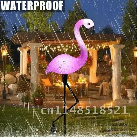 Garden Stake Landscape Lamp Beautiful Pink Flamingo Solar Power Garden Light Outdoor Light waterproof Luz de jardín