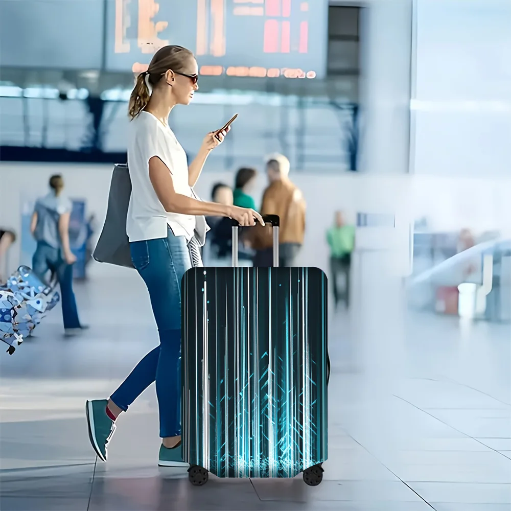 

1PC Abstract Digital Art Print Luggage Cover for luggage sizes 18 – 32 inches; dust and elastic travel accessories to effecti