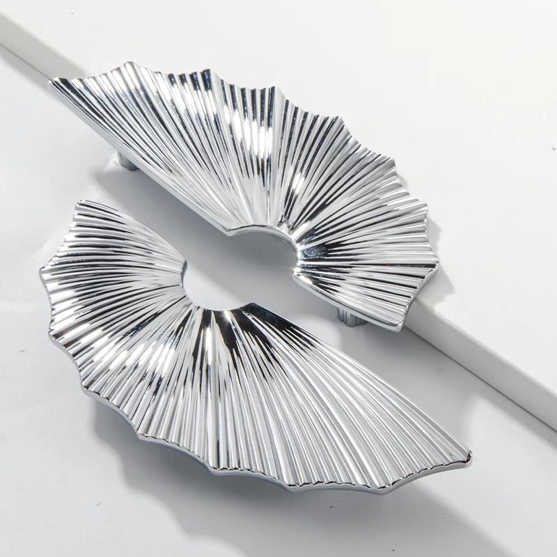 American Style Golden Lotus Leaf Counter Cabinet Door Pulls Modern Simple High-end Cabinet Wardrobe Door Drawer Cabinet Handle