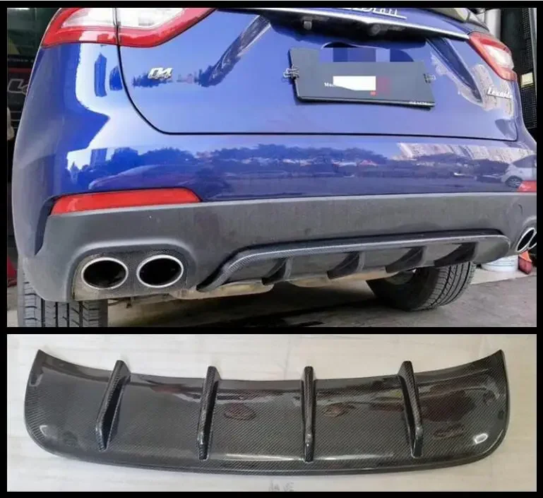 Real Carbon Fiber Rear Bumper Side Spoilers Lip Trunk Diffuser For Maserati Levante 2016 2017 2018 2019 2020 2021 2022 2023