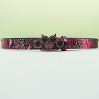 Snake pattern Retro Heavy Metal Rivets Men's Belt Harley Locomotive Rock Punk Style Personality Belt Extra Thick Jeans Belt