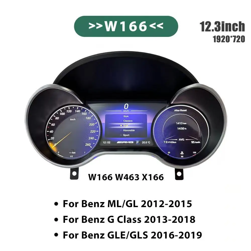 12.3 LCD Digitale Dashboard Cluster Voor Benz R Klasse ML GL GLE GLS W164 2006-2019 Jaar Auto instrumentenpaneel Cockpit Speedme