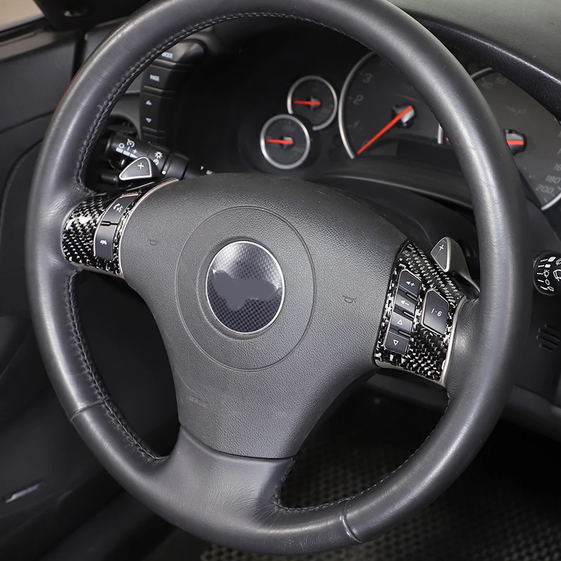 For Chevrolet Corvette C6 2005-2013 Soft Carbon Fiber Car Steering Wheel Button Cover Trim Sticker Interior Auto Accessories