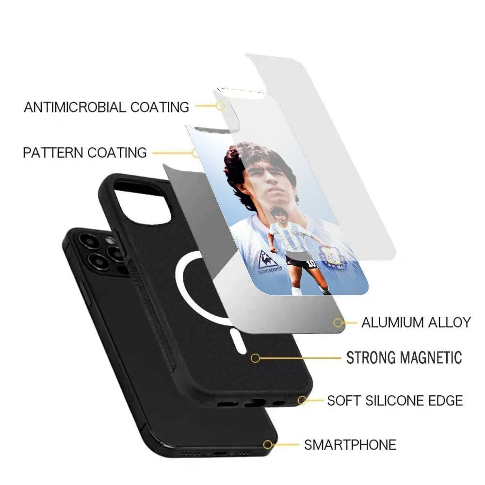 D-Diego Maradona Phone Case For IPhone 15 14 13 Pro Max 11 12 Mini Alex Mirror For Magsafe Wireless Charging Cover