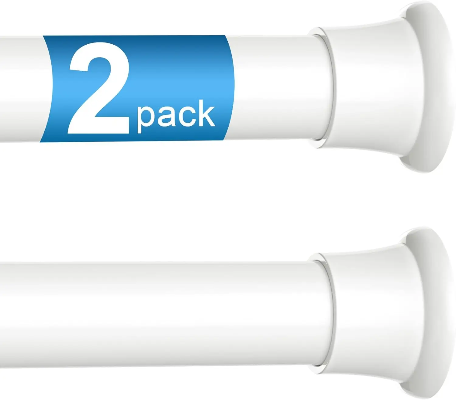 

2-Pack White Spring Tension Curtain Rod, Adjustable 30-62 Inch, No Drilling for Windows, Bedroom, Doorway & Closet