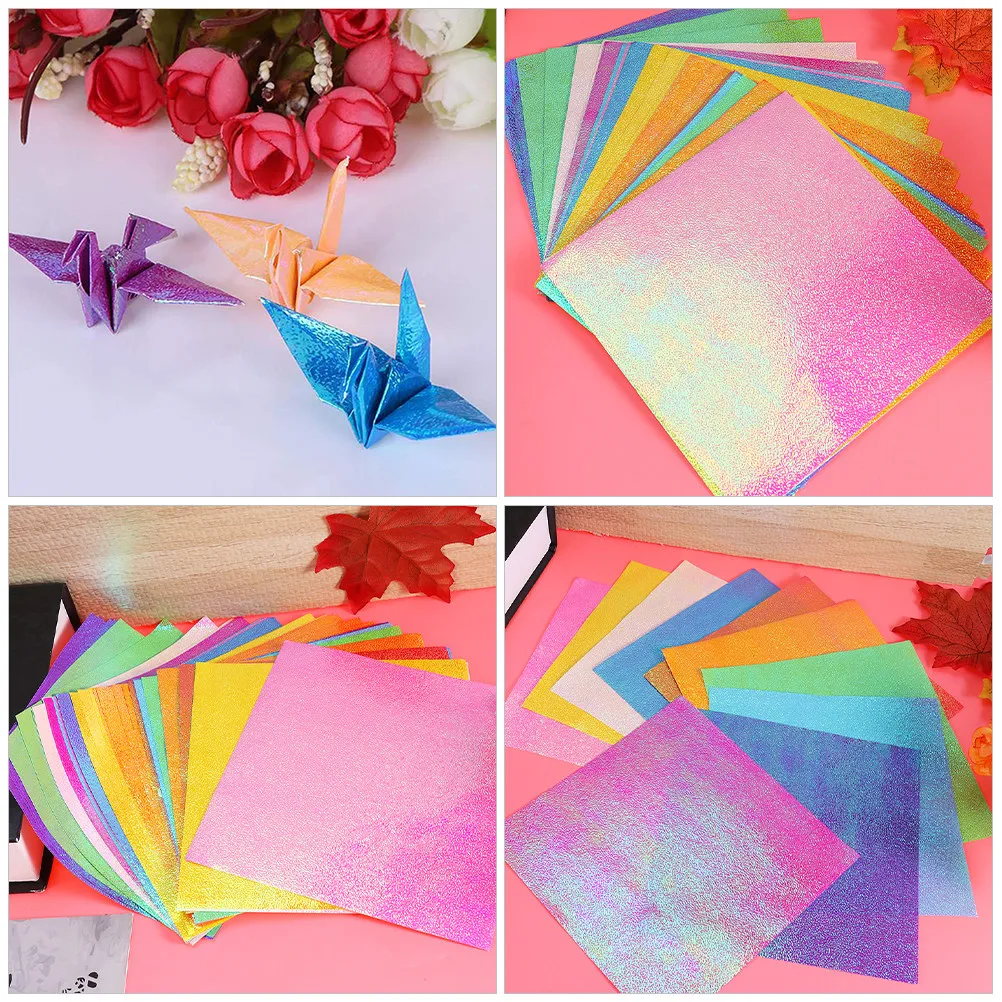 200 Stück Schillerndes Bastelpapier 15cm Quadratische Glitzerbögen für Origami-Kraniche Scrapbooking Kreatives DIY-Kunsthandwerk