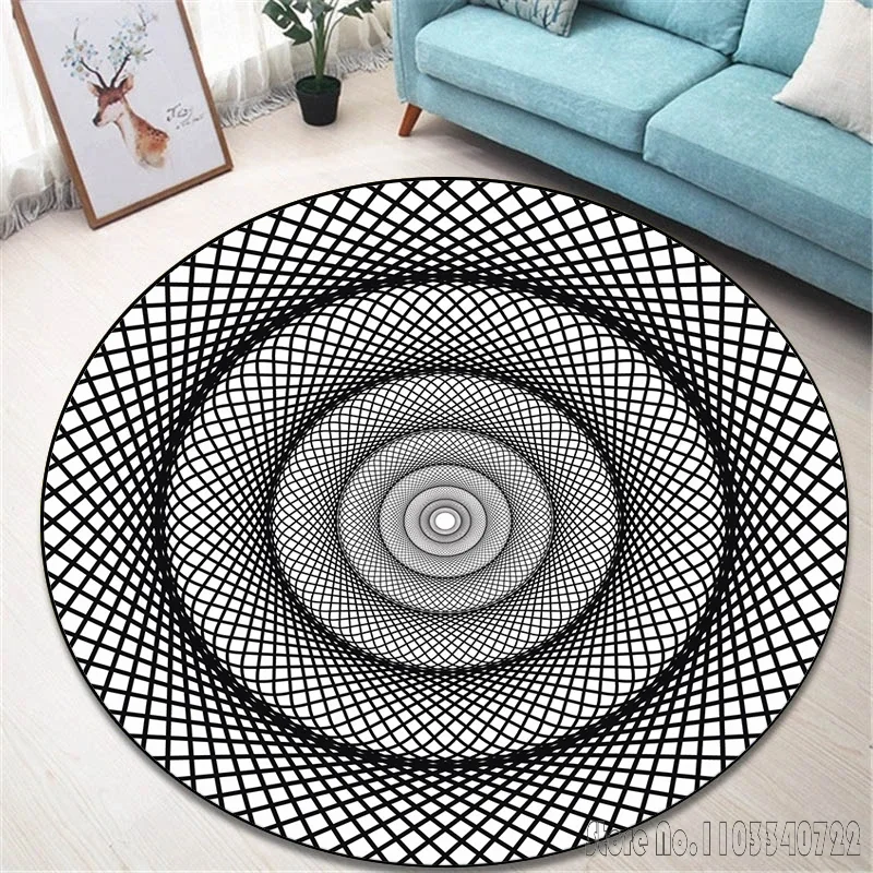 Tapis rond imprimé 3D Elements HD, 120cm, jeu Inoling, polymères de sol non ald pour enfants, décor de salon Lea