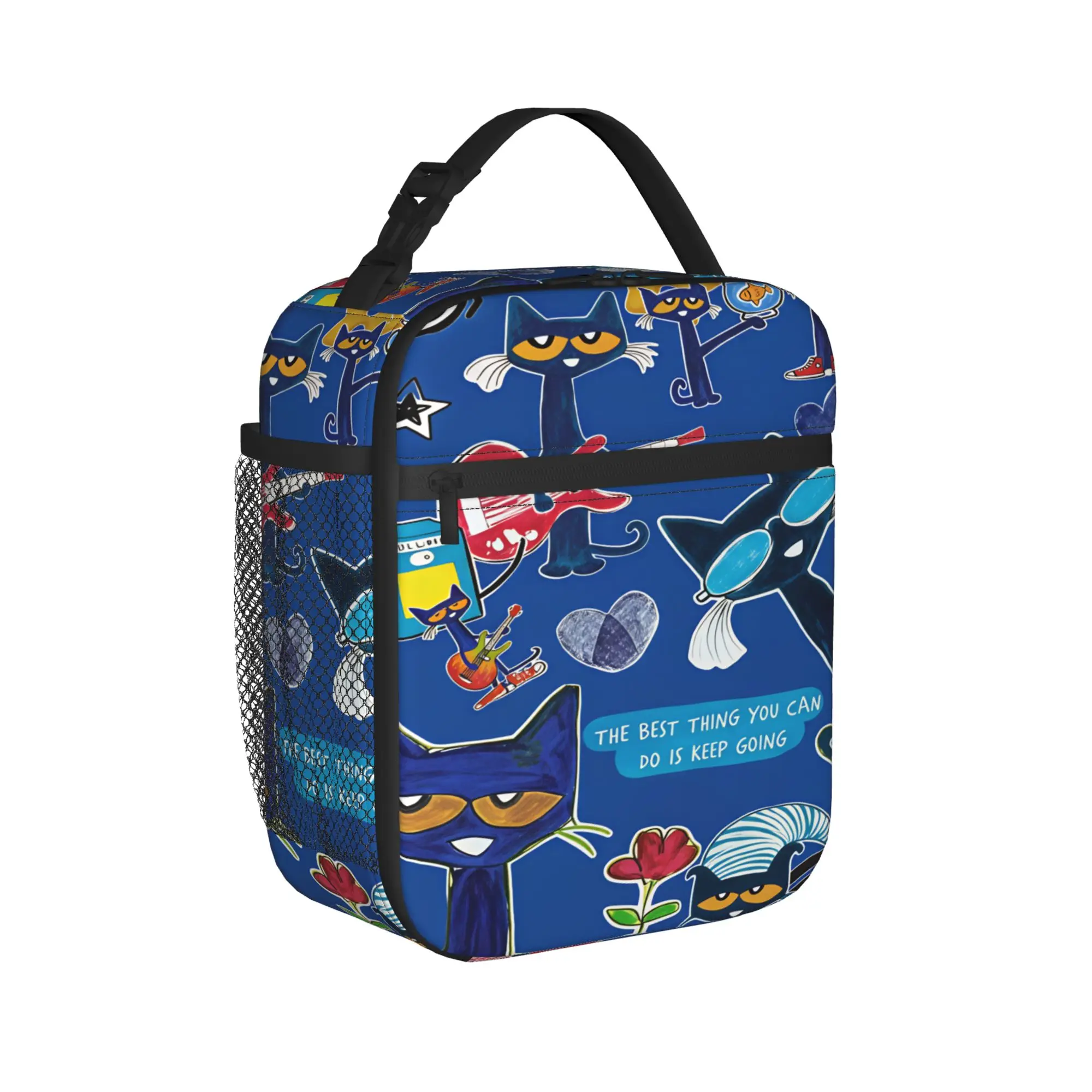Pete The Cat Stars Comic Lunch Bag  Convenient Lunch Box Adult Office Graphic Cooler Bag Fun Oxford Tote Food Bags