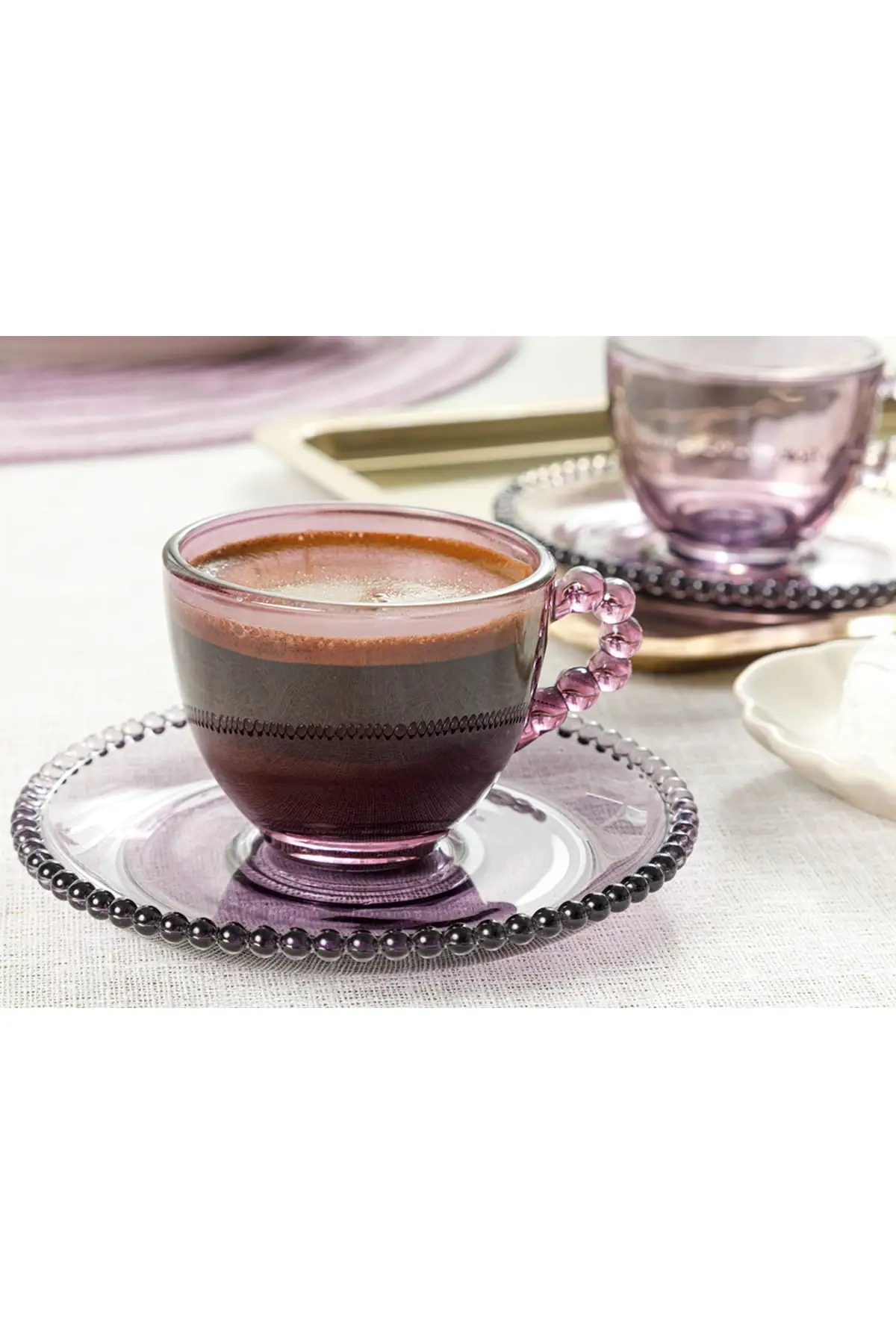 DOLBOVI Balloon glass 2 person coffee cup set 90 ml purple