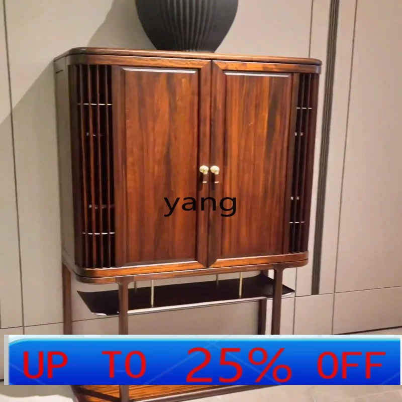 

LH new Chinese ebony dining corner cabinet solid wood simple wine tea storage side cabinet living room furniture