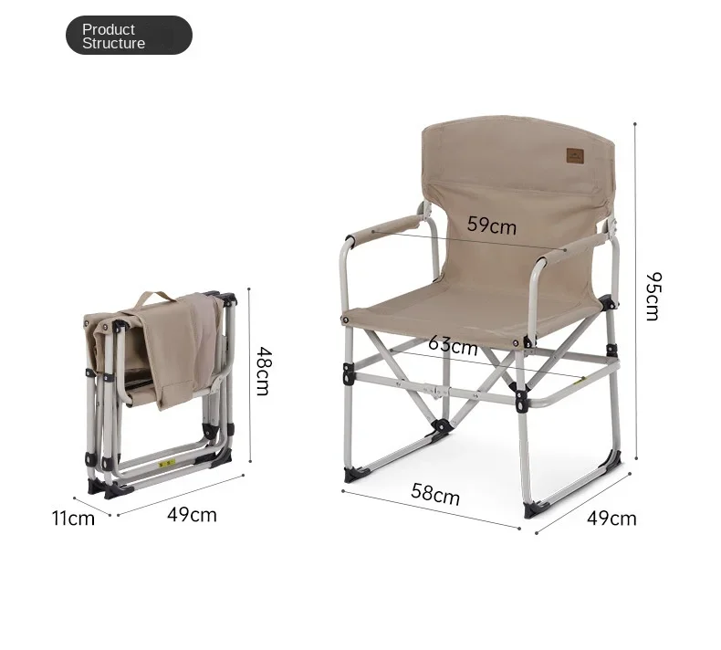 2024New Folding Chair V-shaped Folding Director Chair Outdoor Portable Camping Leisure Chair Fishing Armchair Travel Chairs