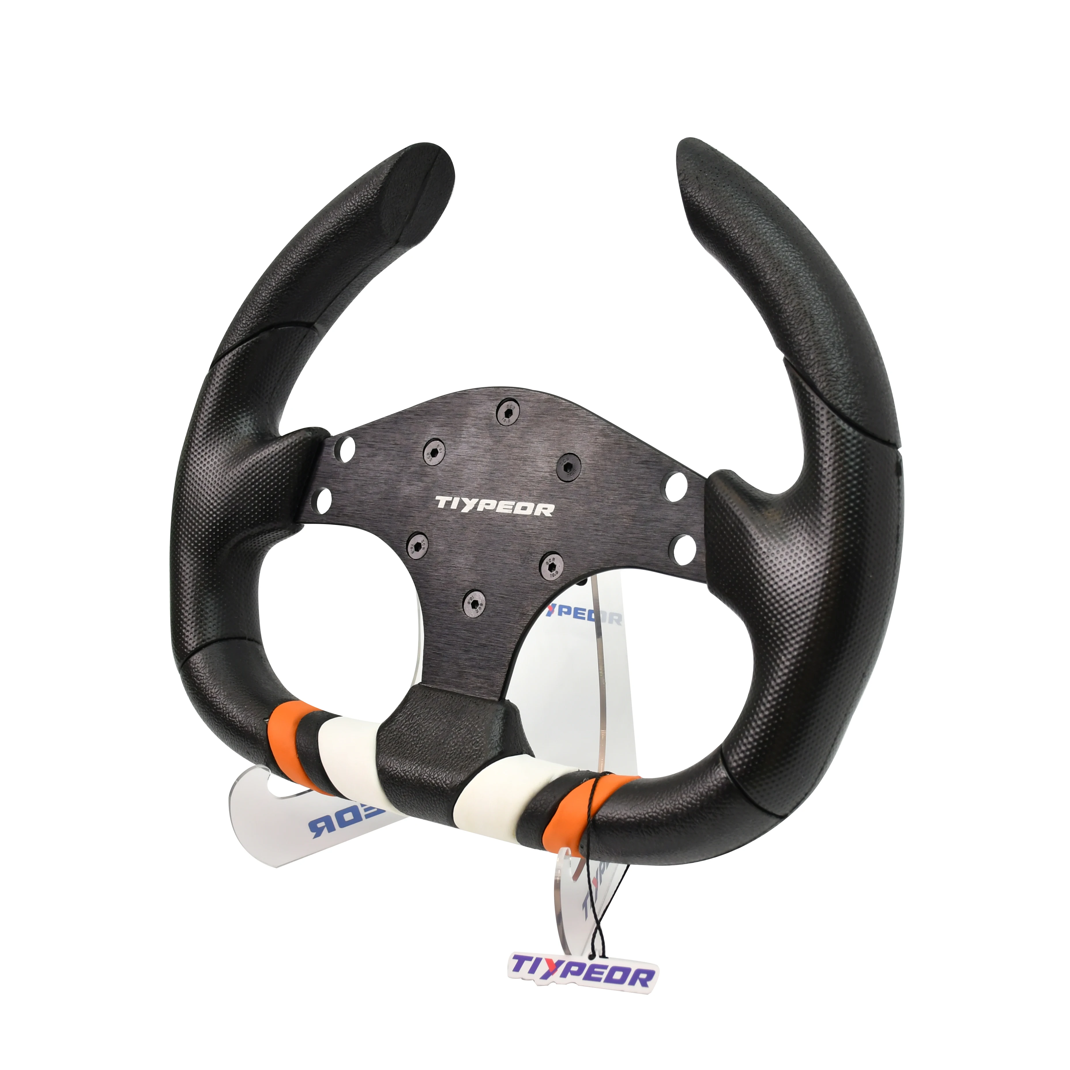 

Tiypeor PU Steering Wheel 13 Inch Flat Bracket Sim Wheel for Racing Gaming