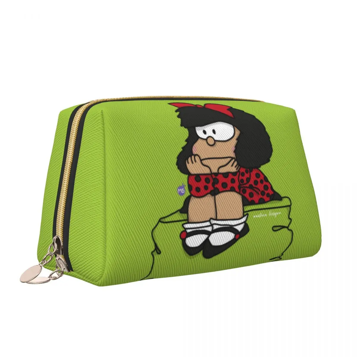 Cute Mafalda Cartoon Leather Makeup Bag Fashion Large Capacity Cosmetic Bags Accessories Women Zipper Beauty Toiletry