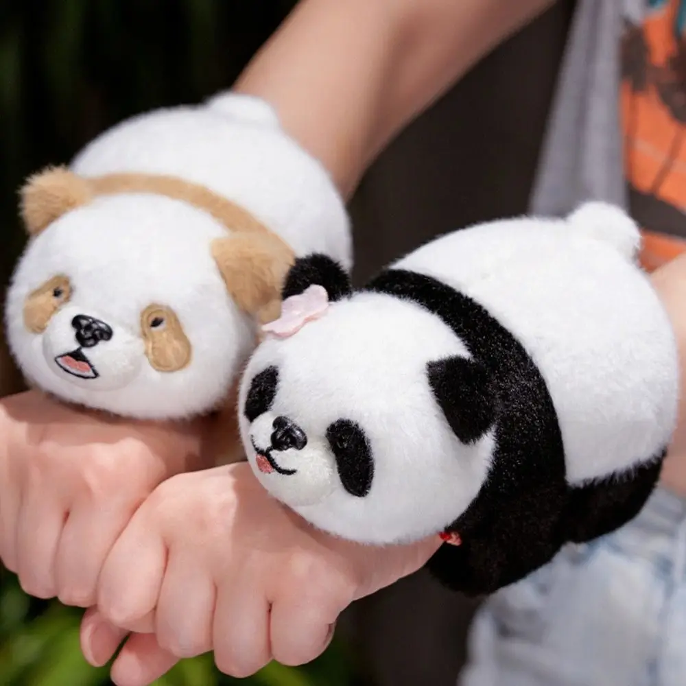 

Cute Doll Panda Plush Wrist Band Soft Simulation Slap Bracelet Series Funny Self-Rolling Pop Ring Plush Toy Christmas Toy