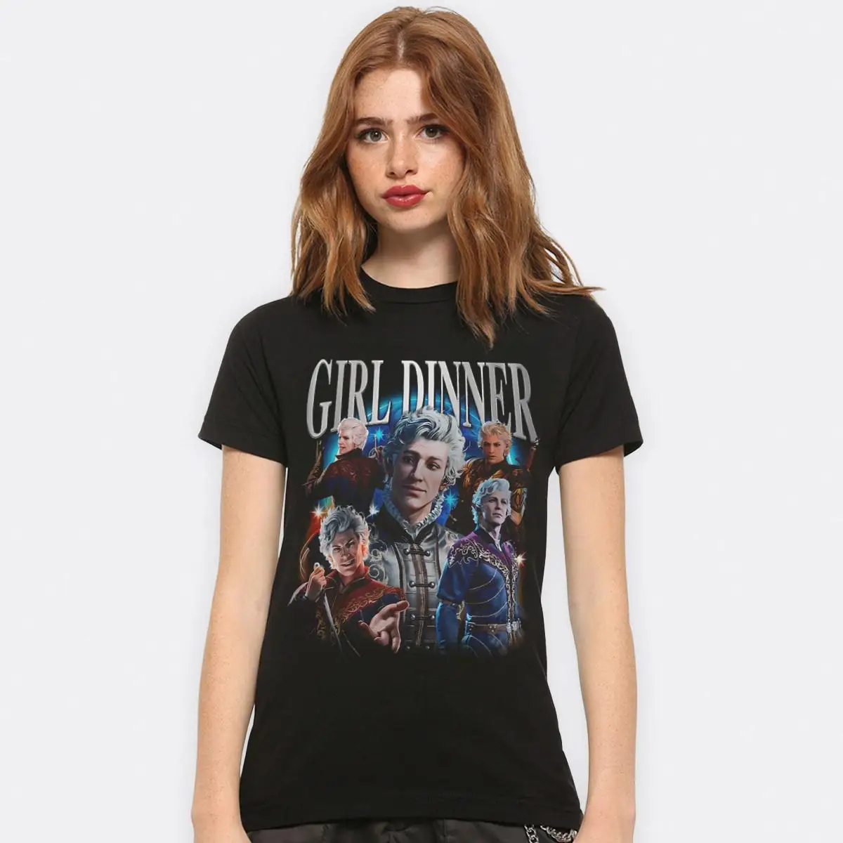 

Футболка с принтом Baldur's Gate Astarion для девочек, женский топ в игровом стиле, весна/лето, футболка унисекс из чистого хлопка с короткими рукавами